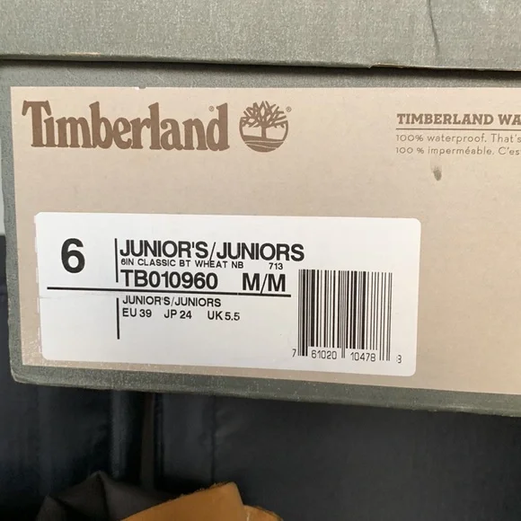 Timberland Waterproof Size 6 Junior’s Boots NEW - Picture 3 of 8